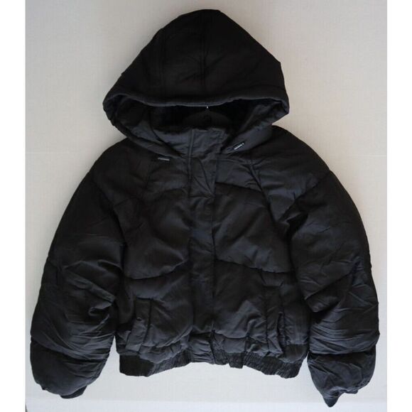 Aéropostale 8681 Women's Sz L Black Oversized Quilted Hooded Puffer Jacket - Picture 6 of 7
